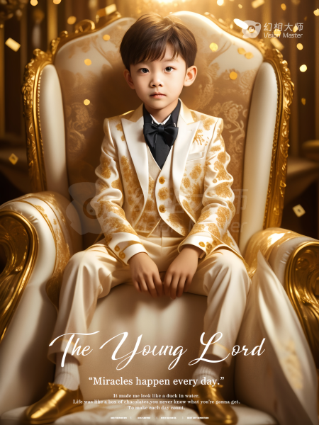 实拍+AI换装/景：金色小绅士