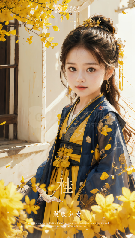 实拍+AI换装/景：汉服少女