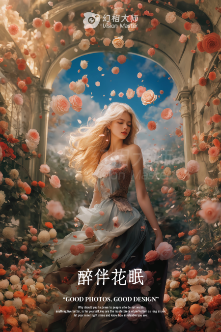 实拍+AI换装/景：醉伴花眠